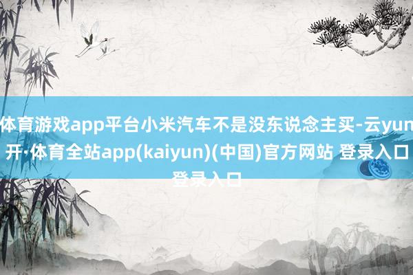 体育游戏app平台小米汽车不是没东说念主买-云yun开·体育全站app(kaiyun)(中国)官方网站 登录入口