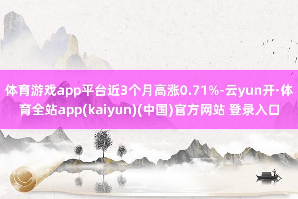 体育游戏app平台近3个月高涨0.71%-云yun开·体育全站app(kaiyun)(中国)官方网站 登录入口