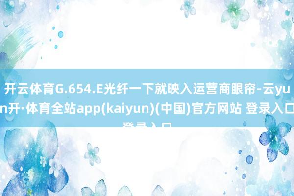 开云体育G.654.E光纤一下就映入运营商眼帘-云yun开·体育全站app(kaiyun)(中国)官方网站 登录入口