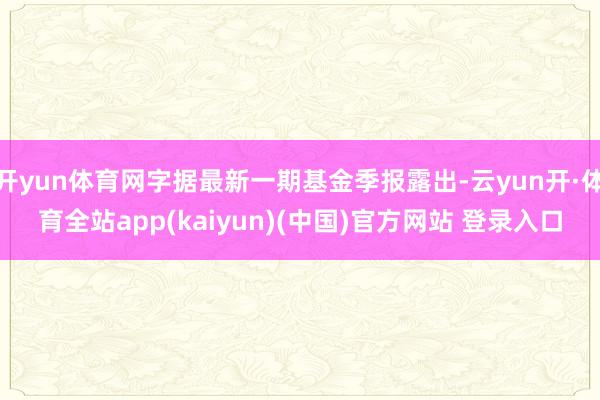 开yun体育网字据最新一期基金季报露出-云yun开·体育全站app(kaiyun)(中国)官方网站 登录入口