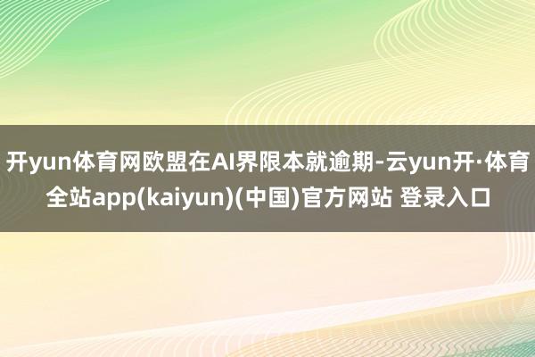 开yun体育网欧盟在AI界限本就逾期-云yun开·体育全站app(kaiyun)(中国)官方网站 登录入口