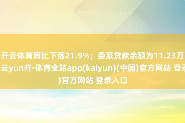 开云体育同比下落21.9%；委派贷款余额为11.23万亿元-云yun开·体育全站app(kaiyun)(中国)官方网站 登录入口